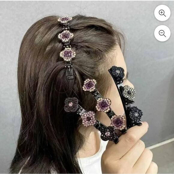 11 Mixed Hair Clips and hair separators Multicolored stones - Picture 7 of 16